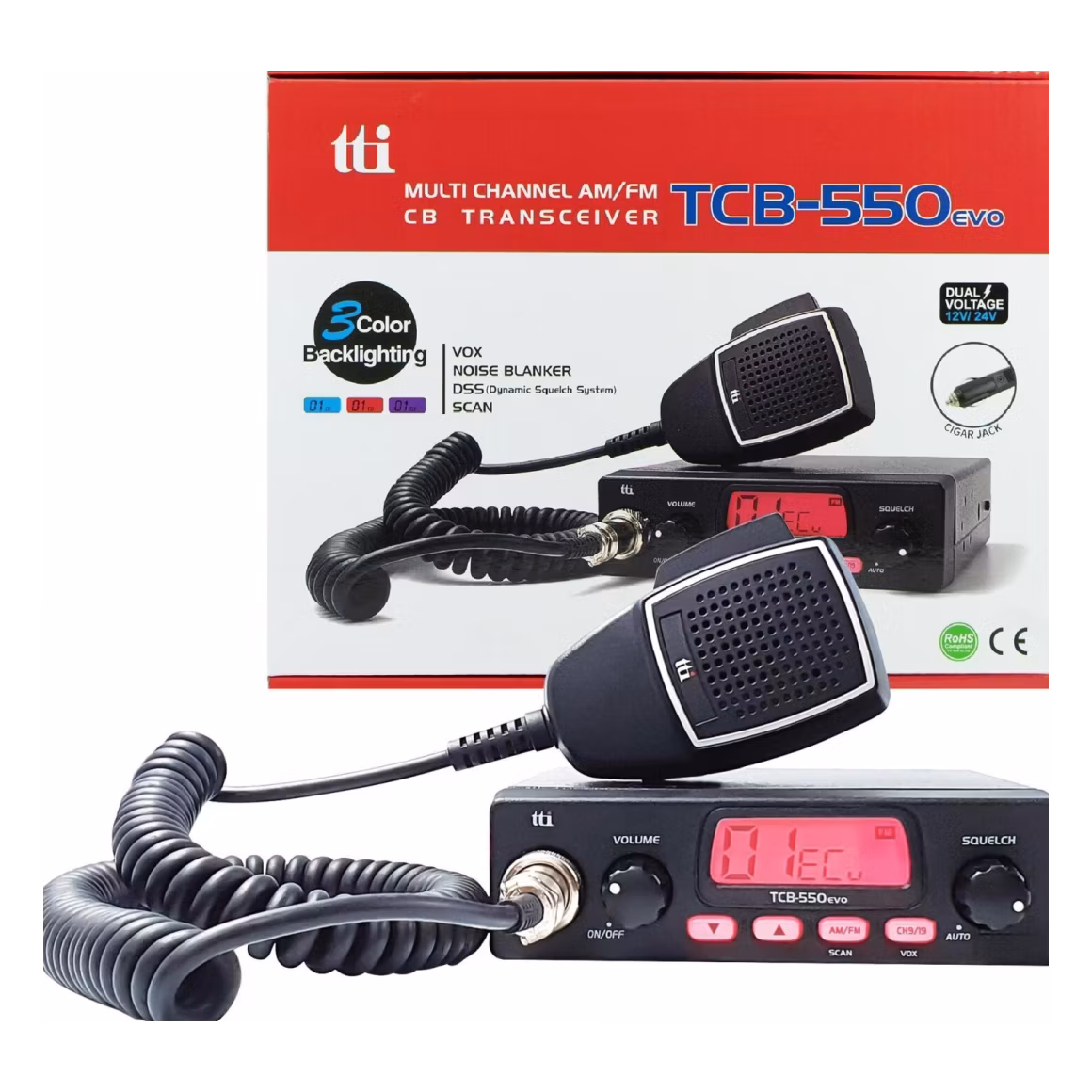 TTI TCB-550 EVO CB-Funkgerät DSS, VOX, NB-Filter, 12-24V