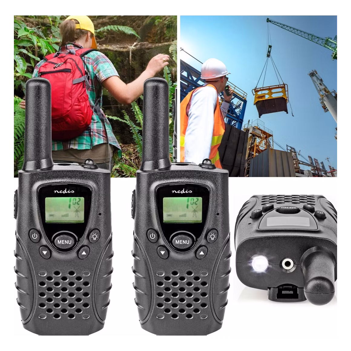 Nedis Walkie-Talkie-Set, 2 Geräte, PMR446, 8km, 8 Kanäle, PTT/VOX