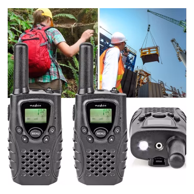 Nedis Walkie-Talkie-Set, 2 Geräte, PMR446, 8km, 8 Kanäle, PTT/VOX